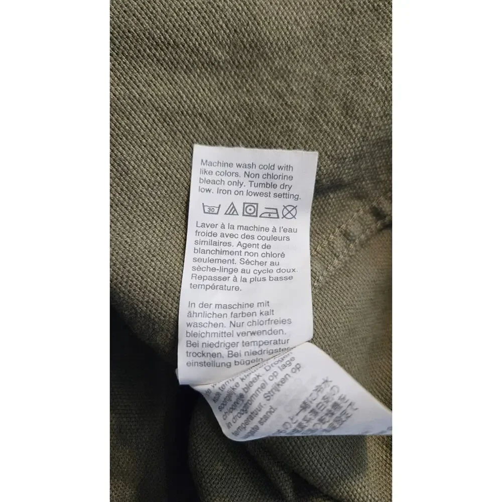 MADEWELL Raw Hem A-Line Mini Skirt Olive Green Snap Closure Pockets Size 6 - Picture 8 of 8